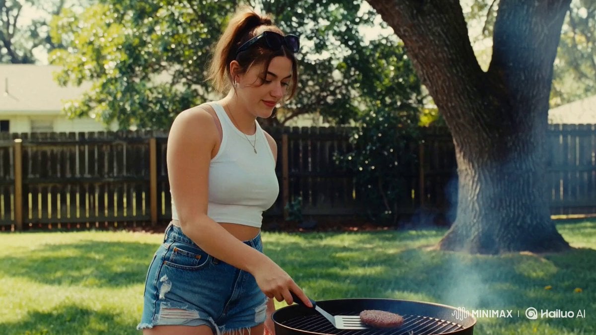 Hamburger sul barbecue in giardino