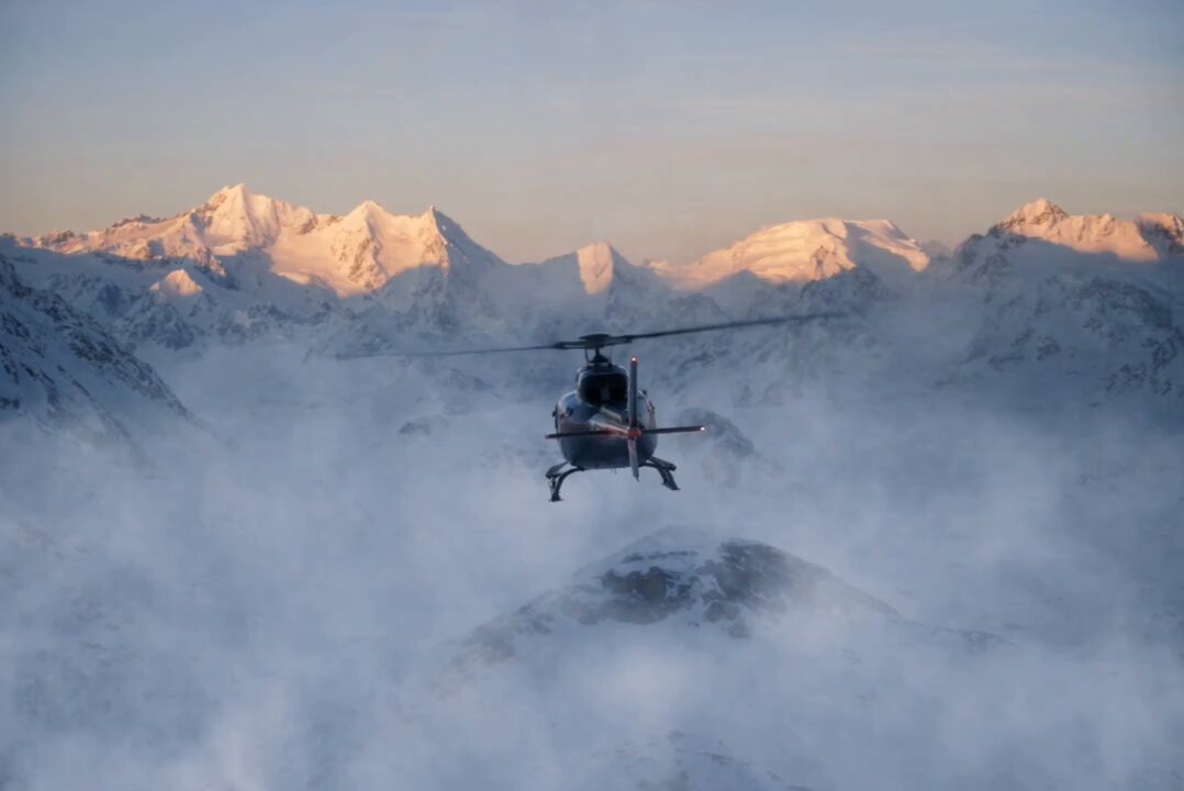 Un mamut visto desde un helicóptero