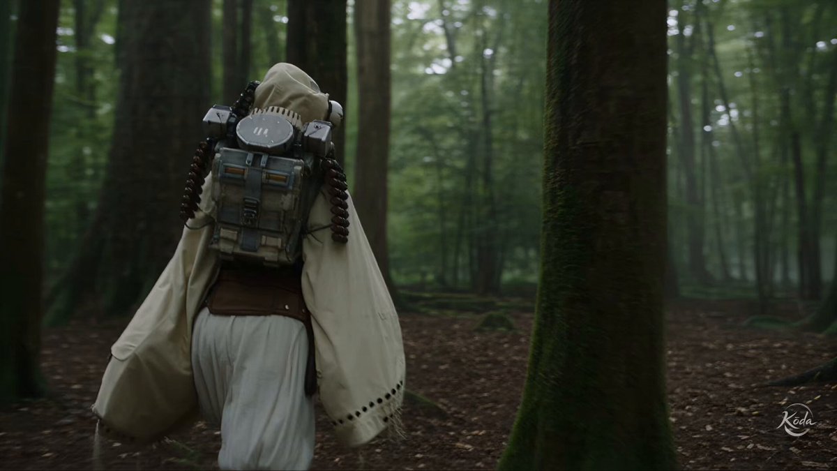 Blaue und bernsteinfarbene Klingen im Wald