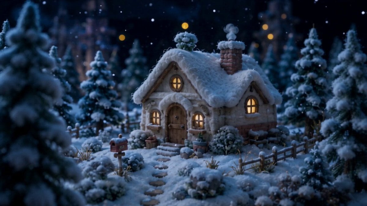 A Felt Bunny's Snowy Tea Morning