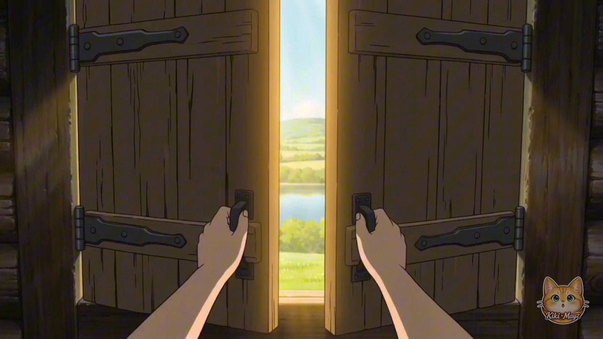 Morning Chores in a Sunlit Anime Cottage