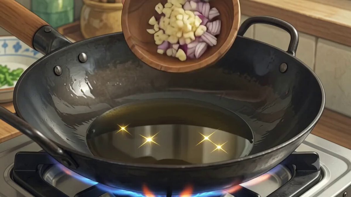 Pinakbet mit Gemüse aus dem Wok