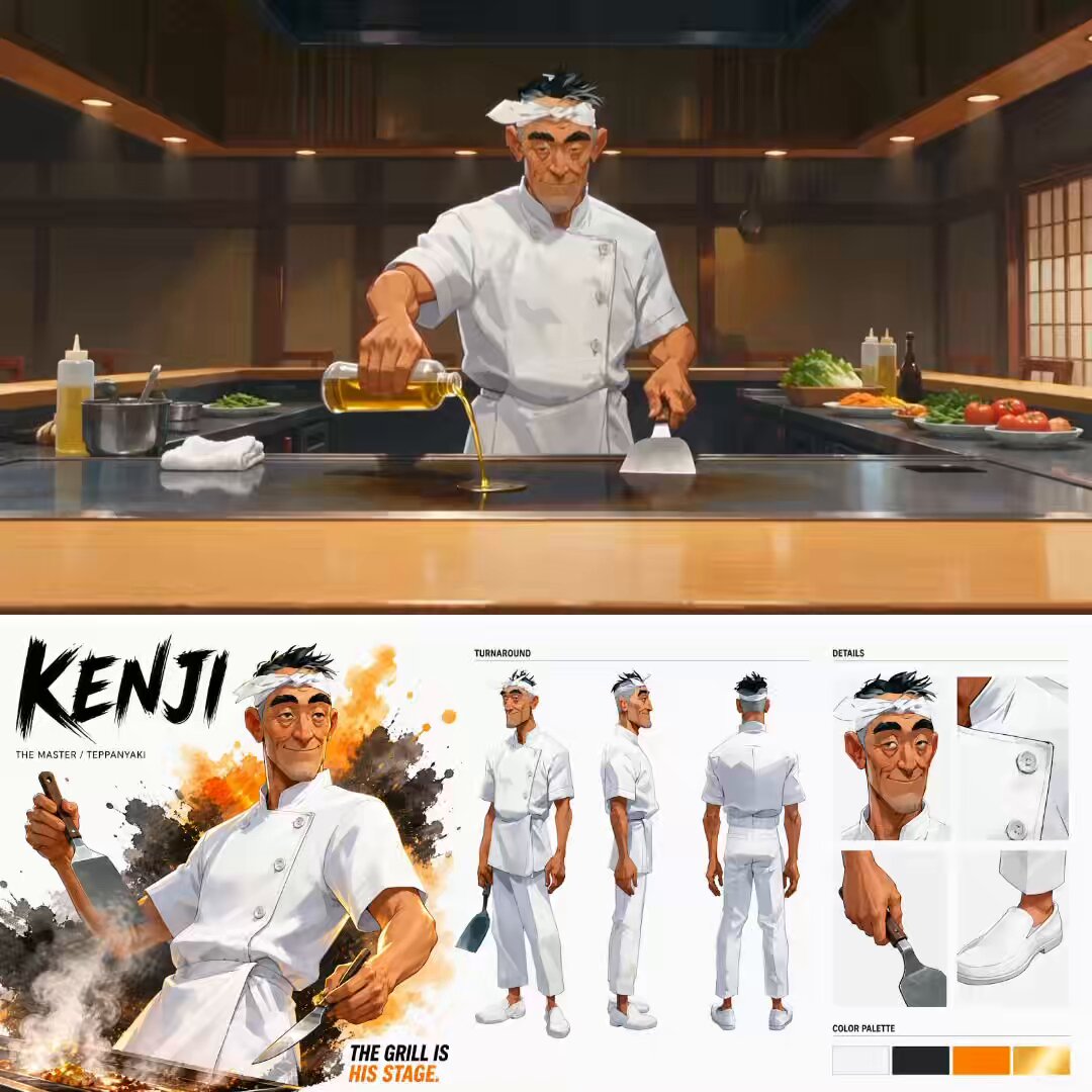 太鼓の拍子で魅せる鉄板焼き職人