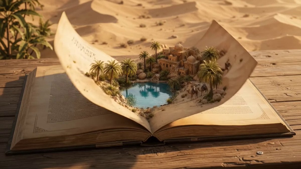 Eine Wüstenoase aus dem Buch
