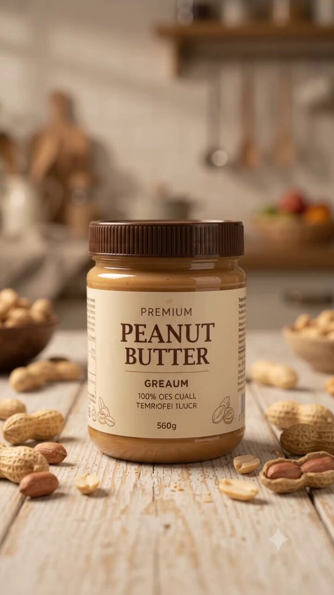 Ocho viñetas de crema de cacahuete