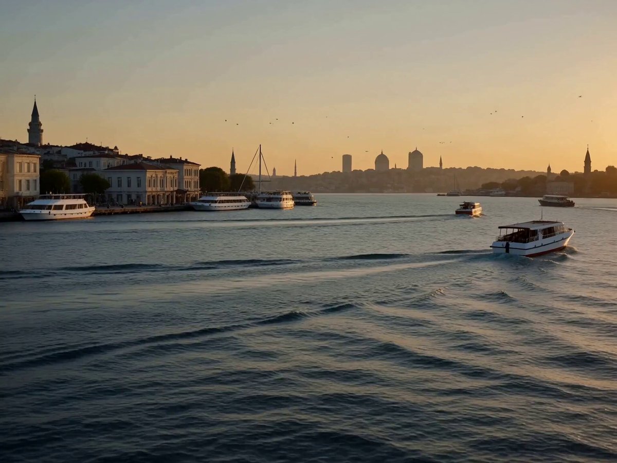 Cremefarbenes Kleid am Bosporus