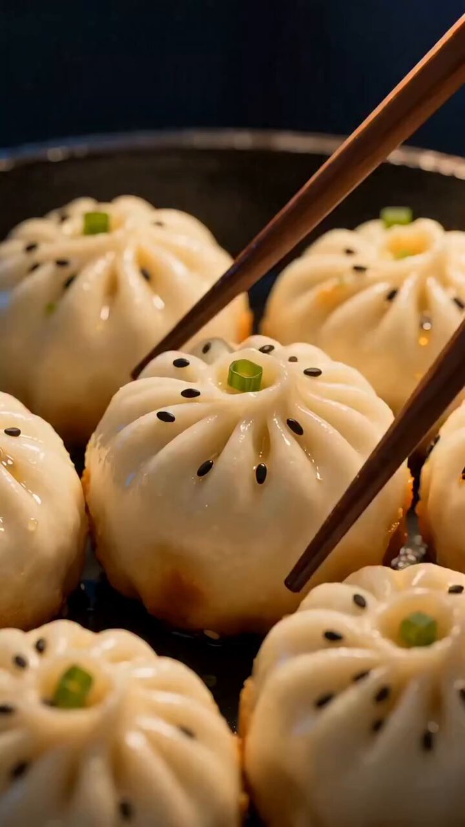 Shengjianbao con caldo y base crujiente