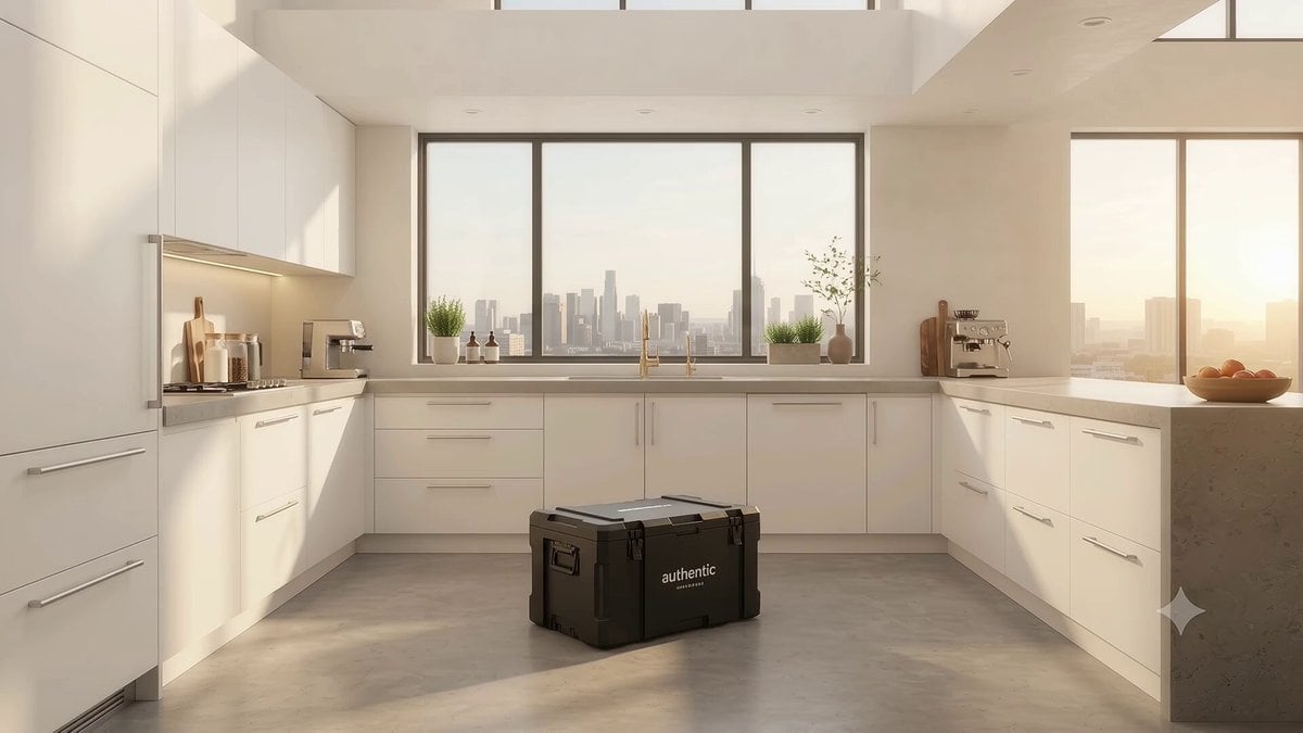 Kitchen Assembles from a Black Crate