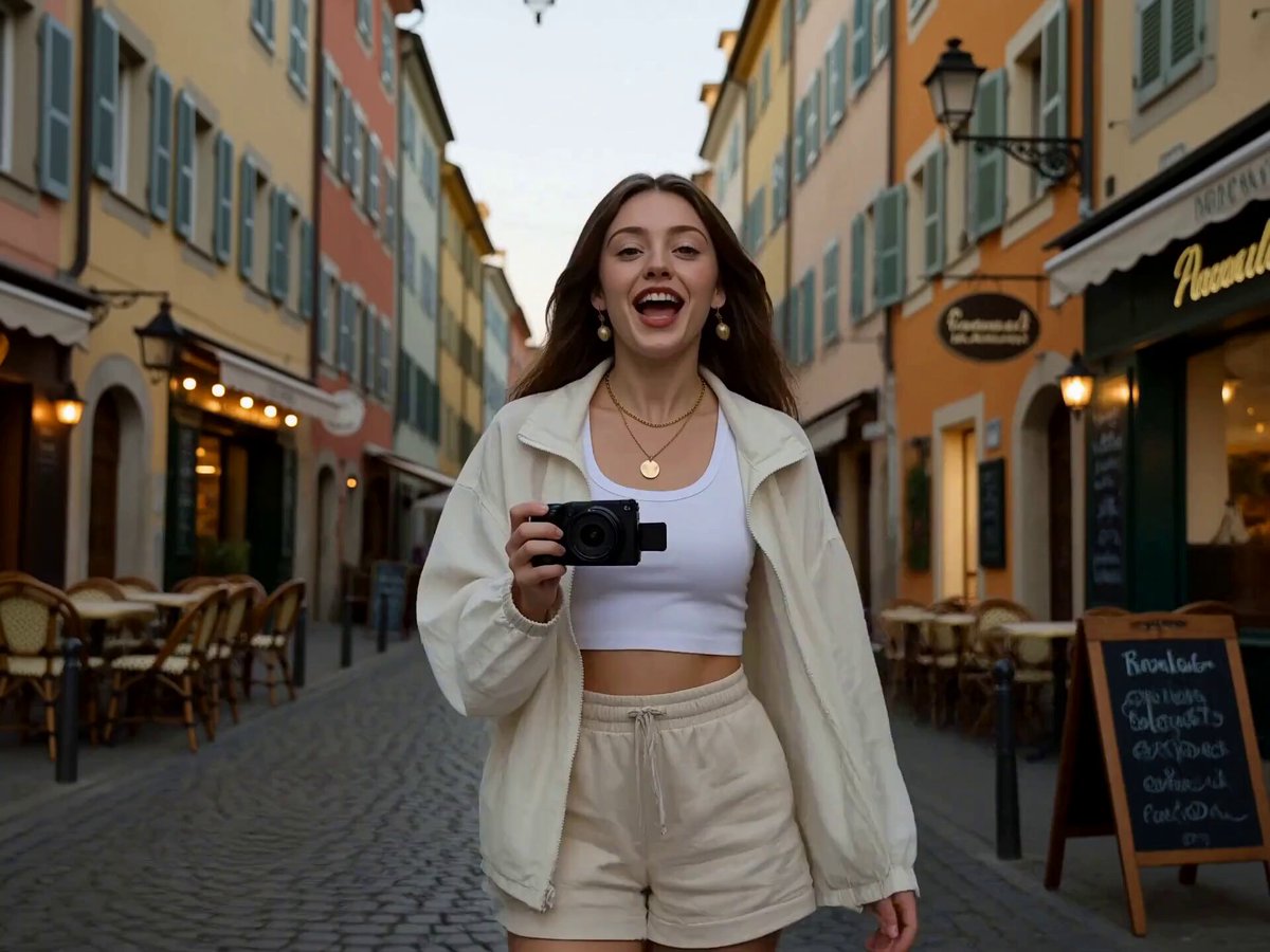Reise-Vlog durch die Altstadt am Abend