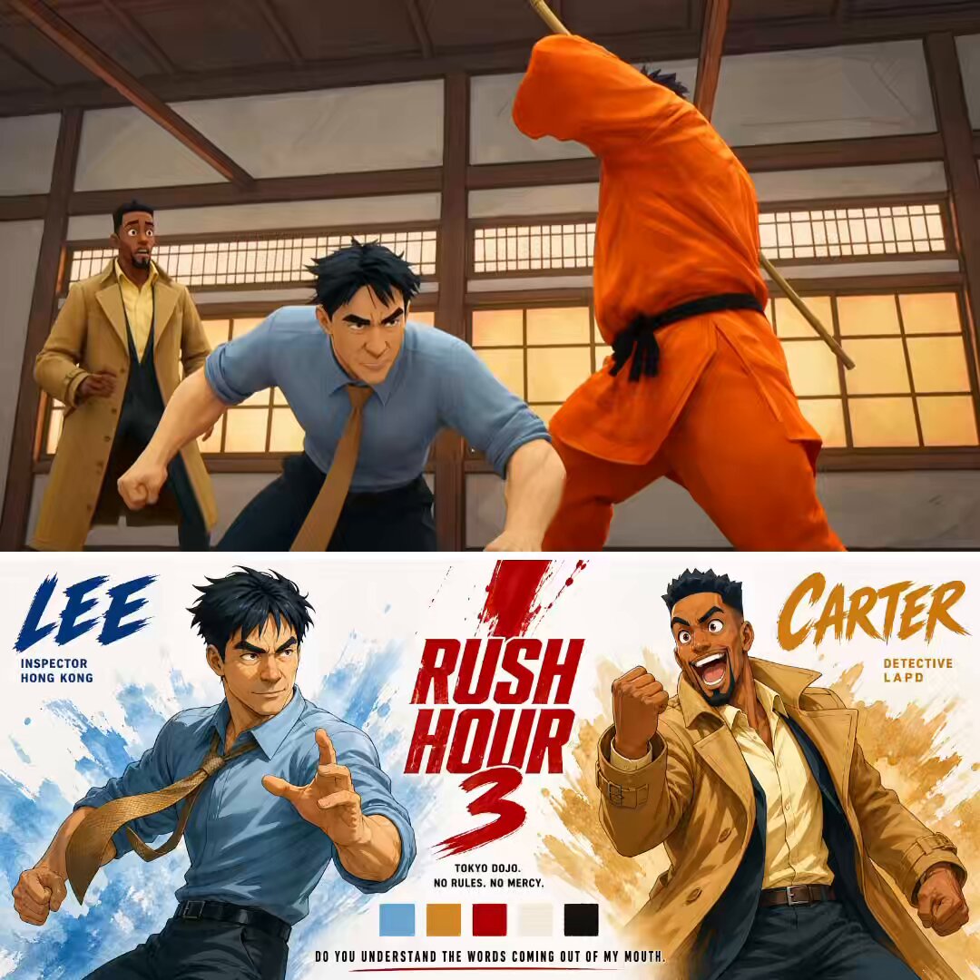 Lee gegen den Riesen im Dojo