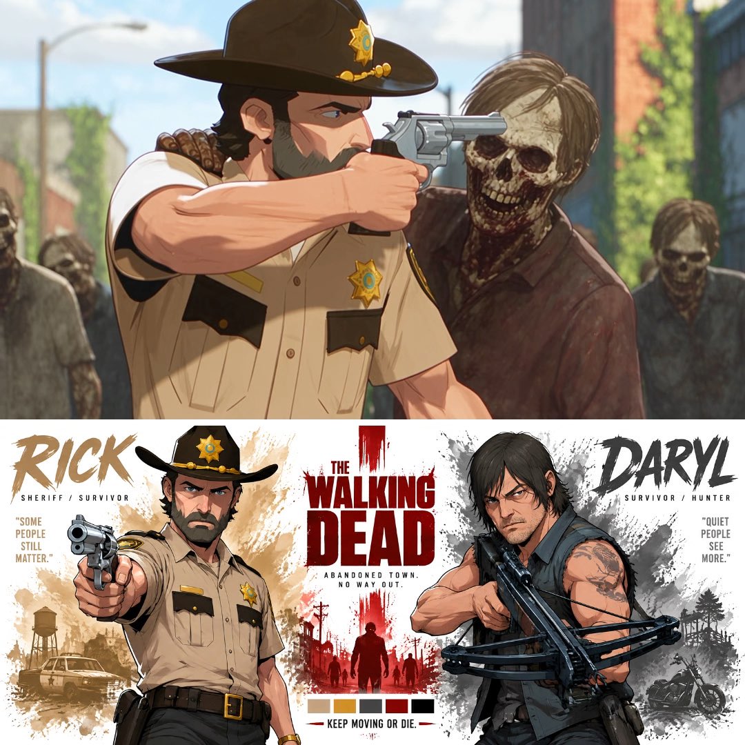 Rick and Daryl in an Abandoned Town