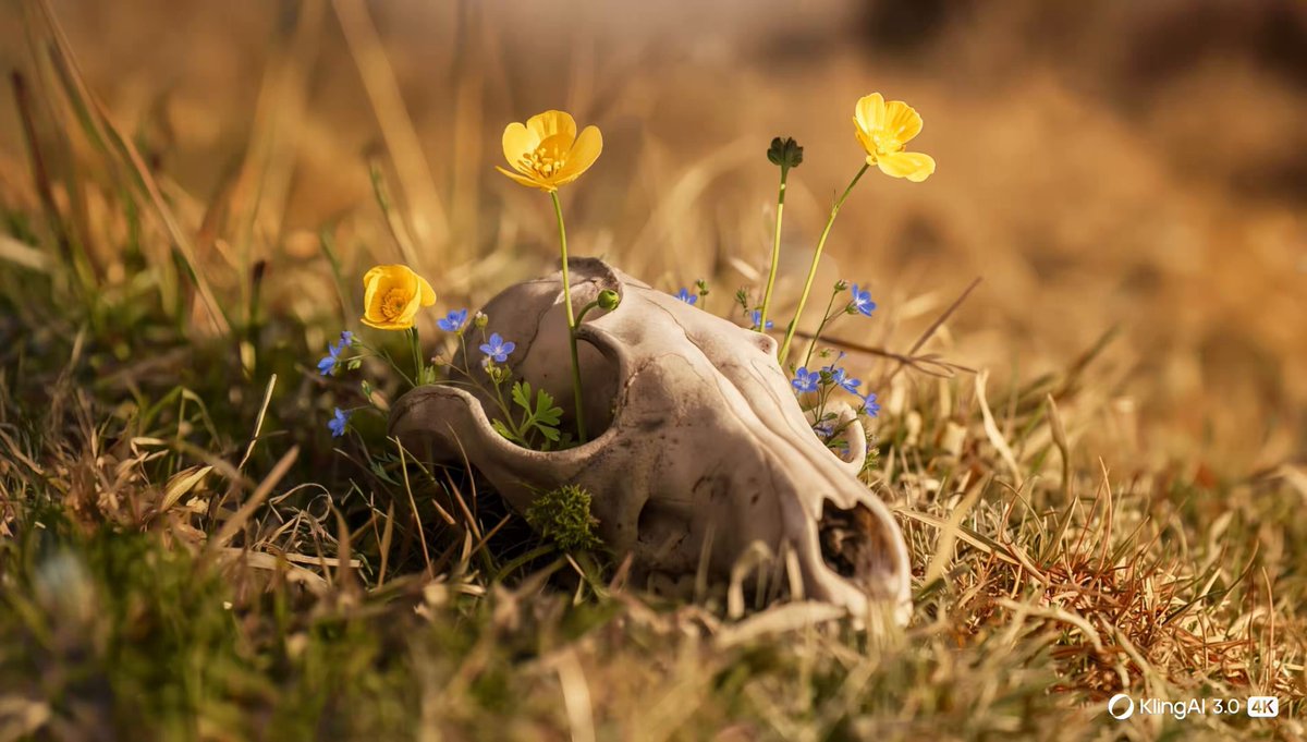Wildflowers Through an Animal Skull
